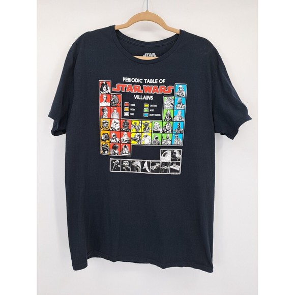 Star Wars Shirt Men's Periodic Table Of Star Wars Villains Adult T-Shirt Large L - Picture 1 of 8